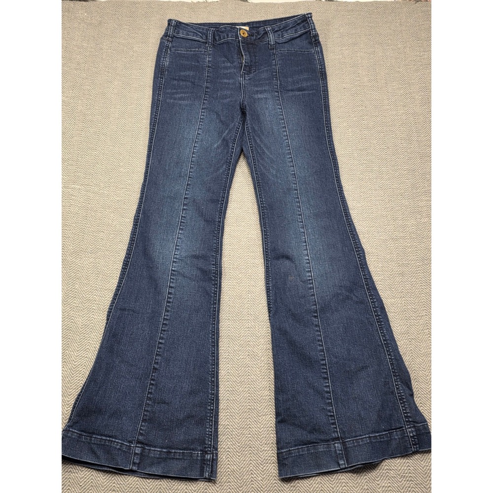 Altard State Womens Flare Jeans Dark Wash Front Seam Denim Blue‎ Size 27